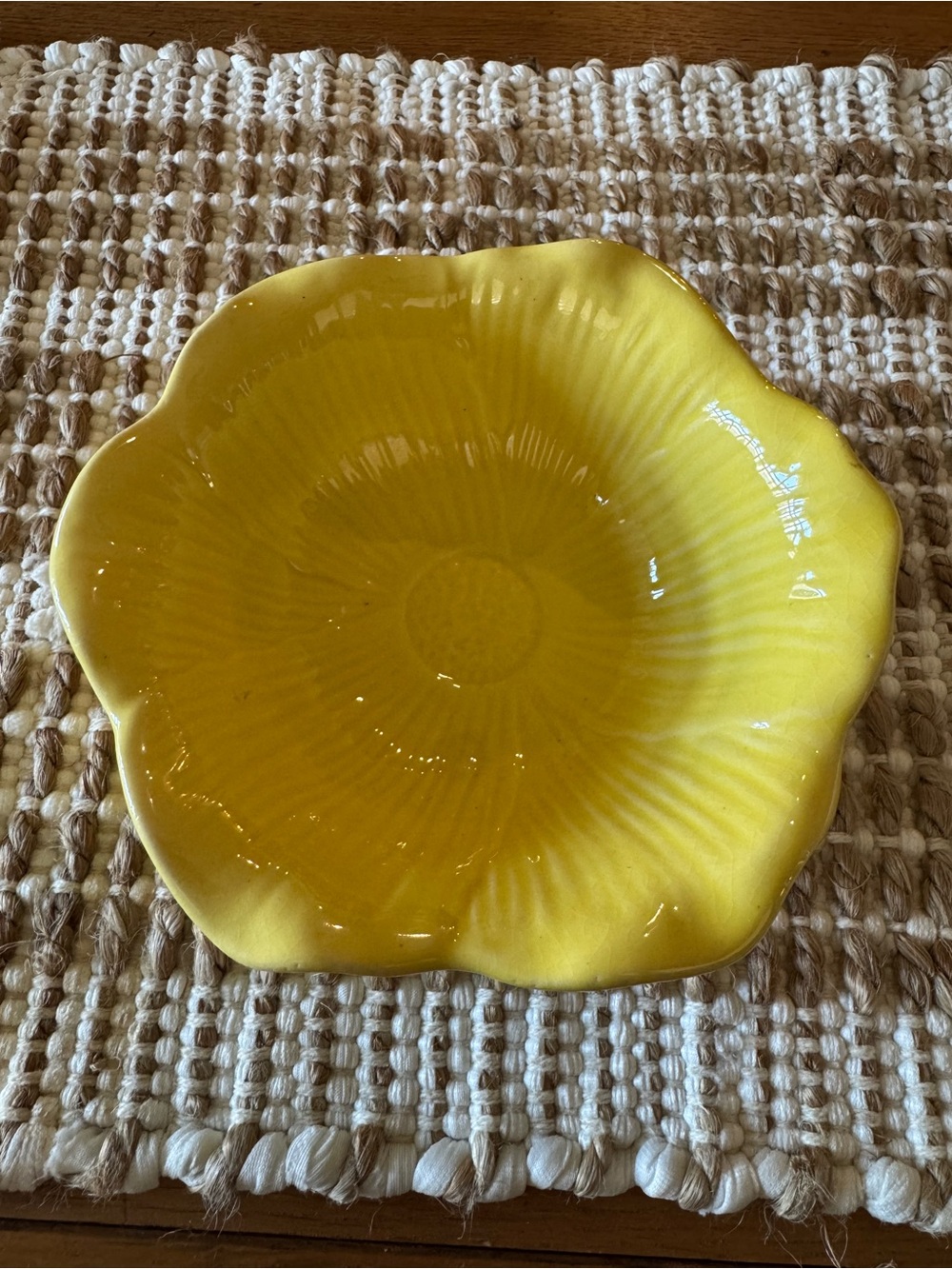 Vintage Ceramic Yellow Flower
Petal Bowl